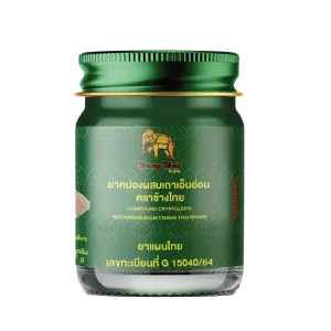 ยาหม่องเขียว ผสมเถาเอ็นอ่อน ตราช้างไทย